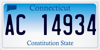 CT license plate AC14934