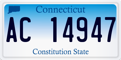 CT license plate AC14947