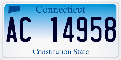 CT license plate AC14958