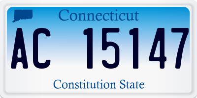 CT license plate AC15147