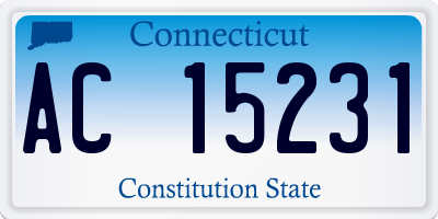 CT license plate AC15231