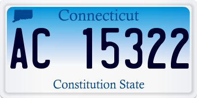 CT license plate AC15322