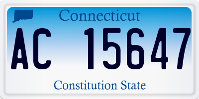 CT license plate AC15647