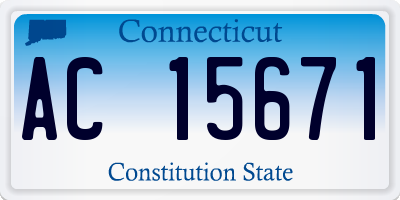 CT license plate AC15671