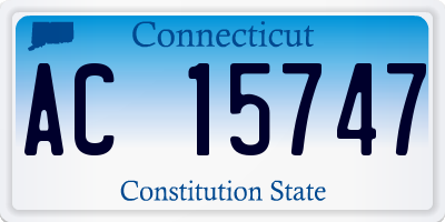 CT license plate AC15747