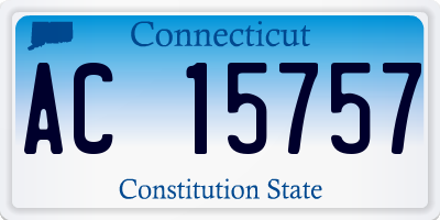 CT license plate AC15757