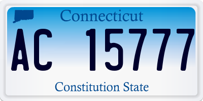 CT license plate AC15777