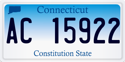 CT license plate AC15922