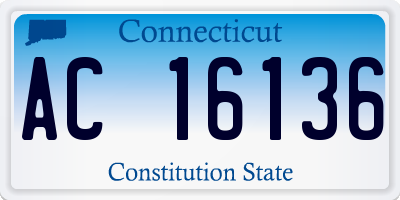 CT license plate AC16136