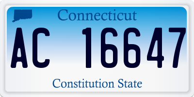 CT license plate AC16647