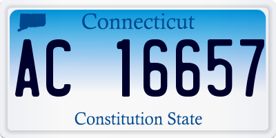 CT license plate AC16657