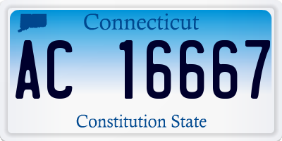 CT license plate AC16667