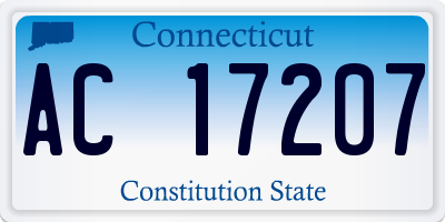 CT license plate AC17207