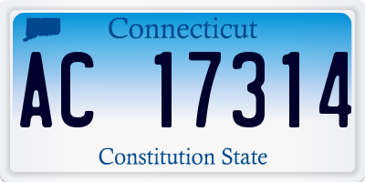 CT license plate AC17314