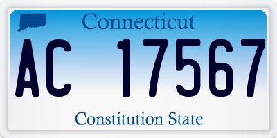 CT license plate AC17567