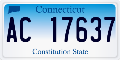 CT license plate AC17637