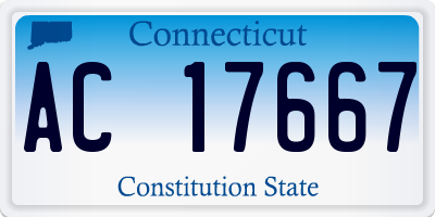 CT license plate AC17667