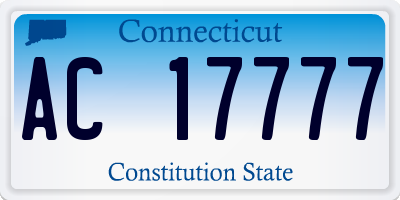CT license plate AC17777