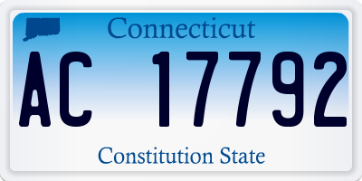 CT license plate AC17792