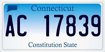 CT license plate AC17839