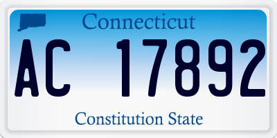 CT license plate AC17892