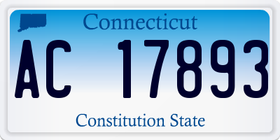 CT license plate AC17893