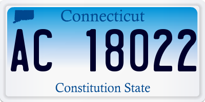 CT license plate AC18022
