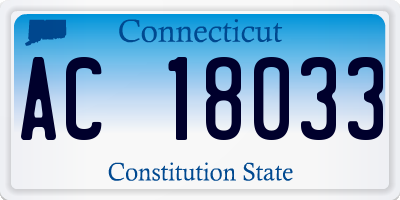 CT license plate AC18033