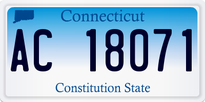 CT license plate AC18071