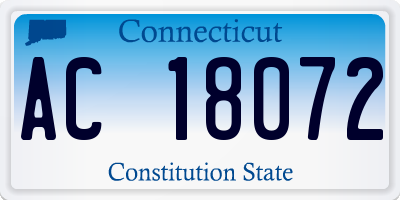 CT license plate AC18072