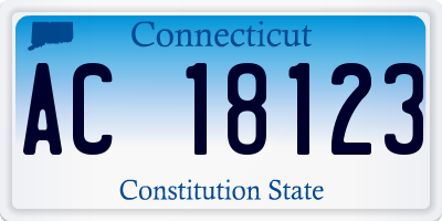 CT license plate AC18123