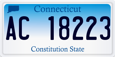 CT license plate AC18223