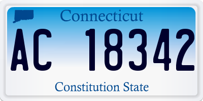 CT license plate AC18342