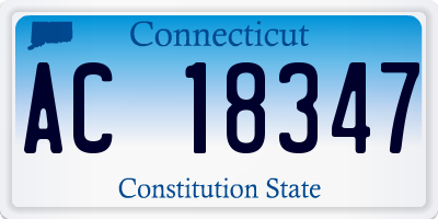 CT license plate AC18347