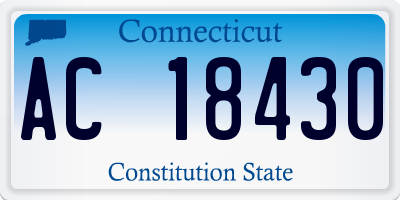 CT license plate AC18430