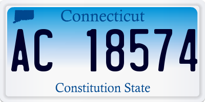 CT license plate AC18574