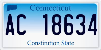CT license plate AC18634