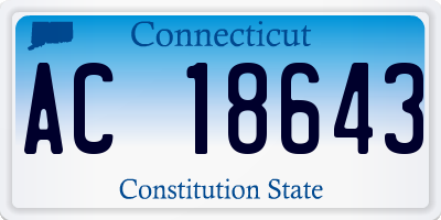 CT license plate AC18643