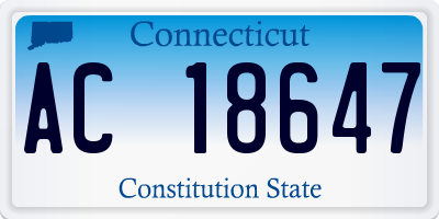 CT license plate AC18647