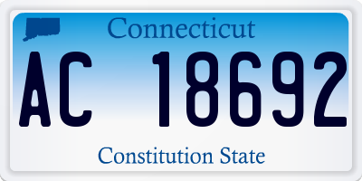 CT license plate AC18692