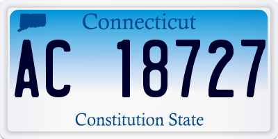 CT license plate AC18727