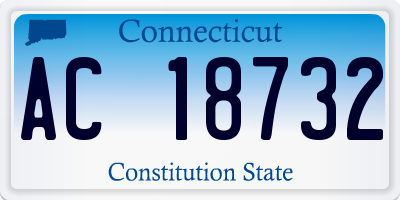 CT license plate AC18732