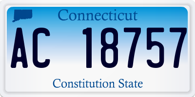 CT license plate AC18757