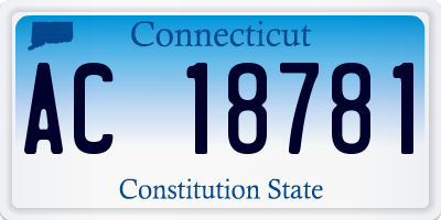 CT license plate AC18781