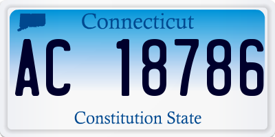 CT license plate AC18786