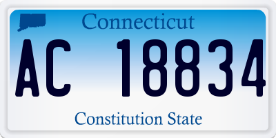 CT license plate AC18834
