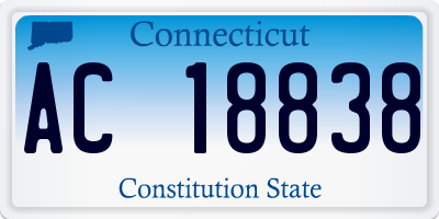 CT license plate AC18838