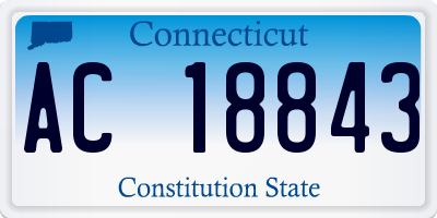 CT license plate AC18843