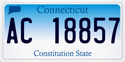 CT license plate AC18857