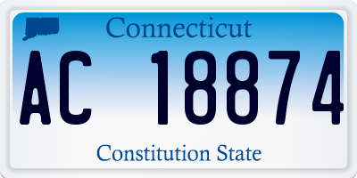 CT license plate AC18874